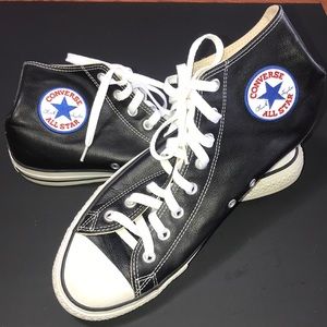 Black leather converse